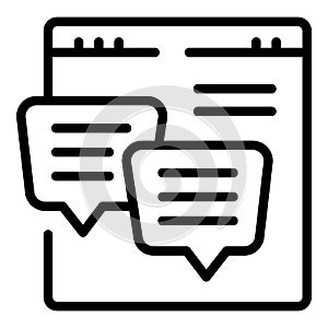 Web online chat icon outline vector. Kol opinion