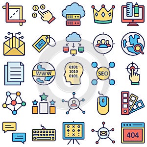 Web and Optimization Isolated Vector Icons Set which can easily modify or editable