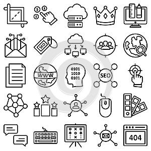 Web and Optimization Isolated Vector Icons Set which can easily modify or editable