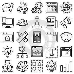 Web and Optimization Isolated Vector Icons Set which can easily modify or editable