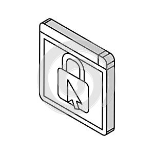 web padlock isometric icon vector illustration
