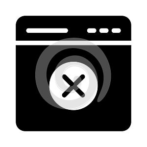 Web cancel vector glyph flat icon