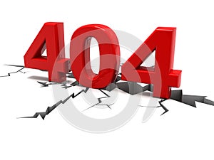 Web page 404 error concept isolated on white background. 3d render