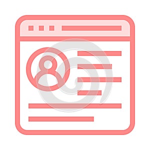 Web page account color line icon