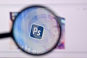 Web page of adobe photoshop product on official website on the display of PC