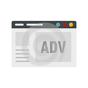 Web page adv icon flat isolated vector