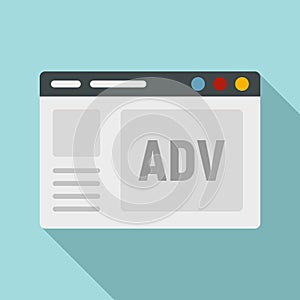 Web page adv icon, flat style