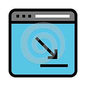 Web page arrow color line icon