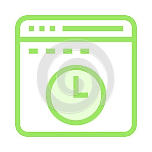 Web page clock color line icon