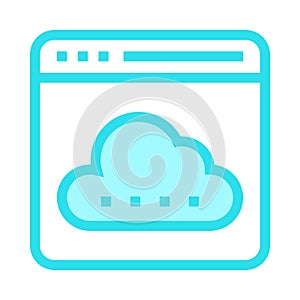 Web page cloud color line icon