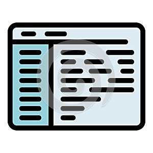 Web page code icon vector flat