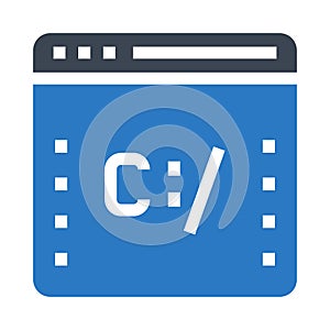 Web page coding glyphs double color icon