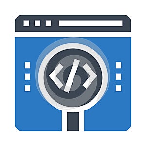 Web page coding search glyphs double color icon