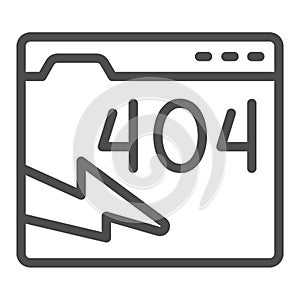 Web page with connection error line icon, pcrepair concept, error connection vector sign on white background, error page