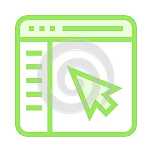 Web page cursor color line icon