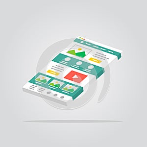 Web page 3D vector illustration