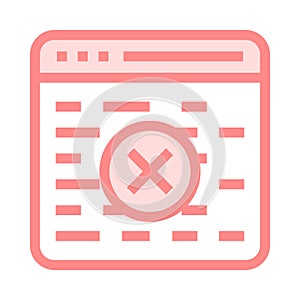 Web page delete color line icon