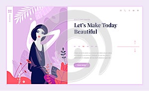 Web page design template for beauty, spa, wellness, natural products, cosmetics, body care, healthy lif