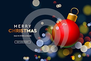 Web page design template for Christmas Sale. Vector illustration for landing page, poster, banner and website