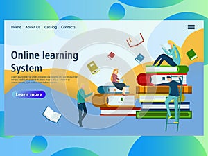 Web page design template for online education, distance courses, e-learning,