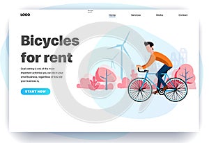 Web page design templates for bicycles for rent