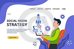 Web page design templates for online shopping, digital marketing, teamwork, business strategy and analytics. Modern vector illustr