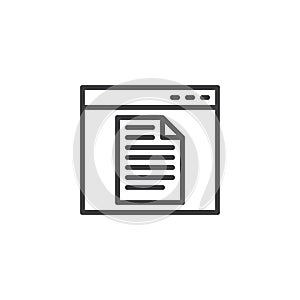 Web page document file outline icon