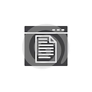 Web page document file vector icon