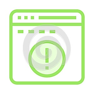 Web page error color line icon