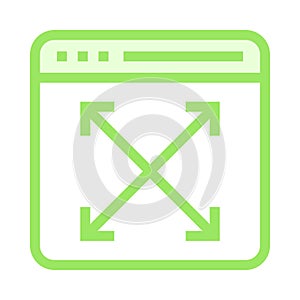 Web page extend color line icon