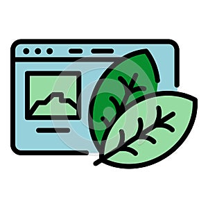 Web page farming robot icon color outline vector