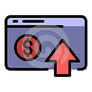 Web page finance icon color outline vector