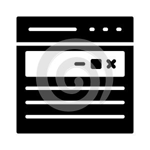 Web page glyph flat vector icon