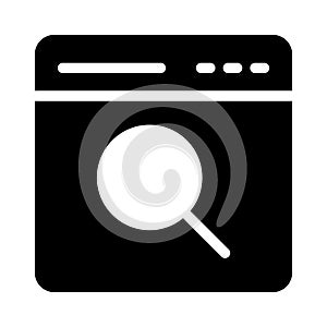 Web page glyph flat vector icon