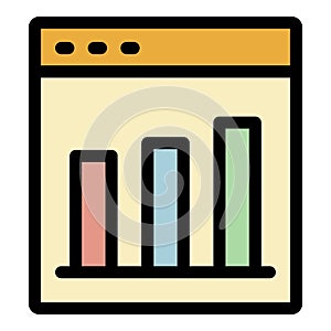 Web page graph icon color outline vector