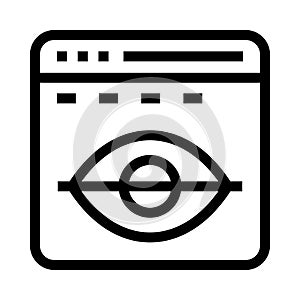 Web page hide vector line icon