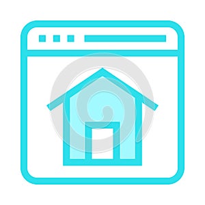 Web page home color line icon