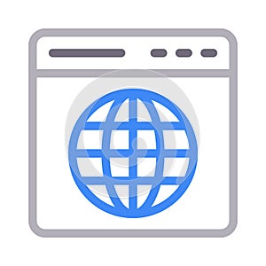 Web page colour line vector icon