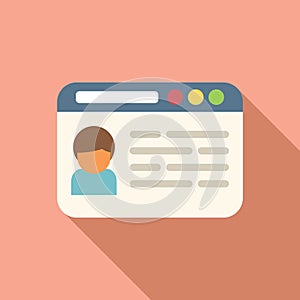 Web page icon flat vector. Target digital