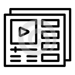 Web page icon outline vector. Watch button