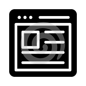 Web page vector glyph flat icon