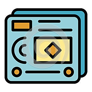 Web page interaction icon color outline vector