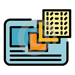 Web page interface icon color outline vector