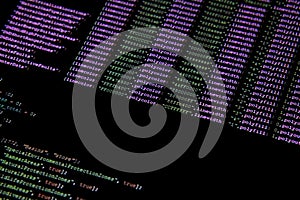 Web page javascript code on computer monitor
