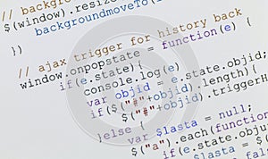 Ragnatela pagina codice sul monitorare 