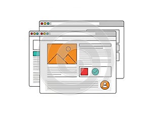 Web page layout with visual elements