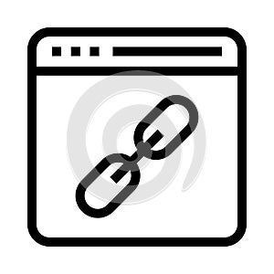 Web page link vector line icon