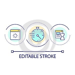 Web page loading time loop concept icon