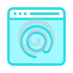 Web page mail color line icon