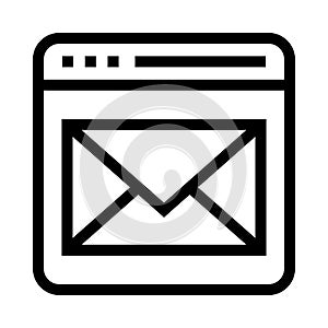 Web page message vector line icon
